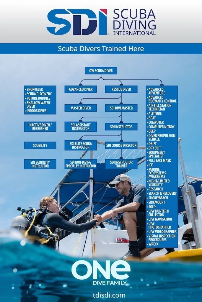 SDI Scuba Diving International certification poster